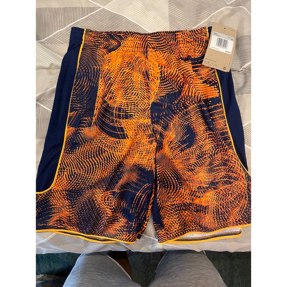Nike Dri-FIT Men’s XS Navy Orange Printed Soccer Training Shorts NWT msrp $45